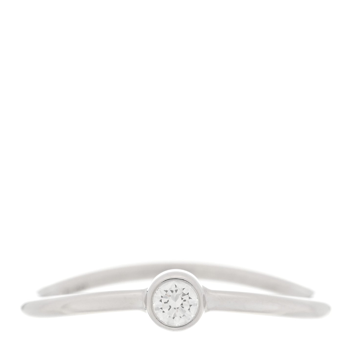 Platinum Diamond Elsa Peretti Single-Row Wave Ring 49 4.75