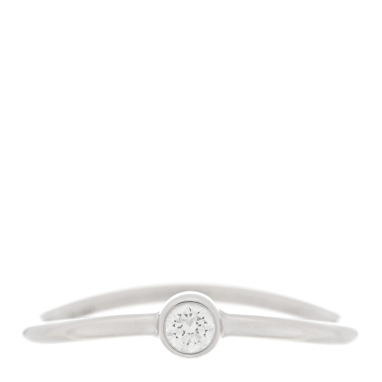 Tiffany Platinum Diamond Elsa Peretti Single-Row Wave Ring 49 4.75 1 of 4