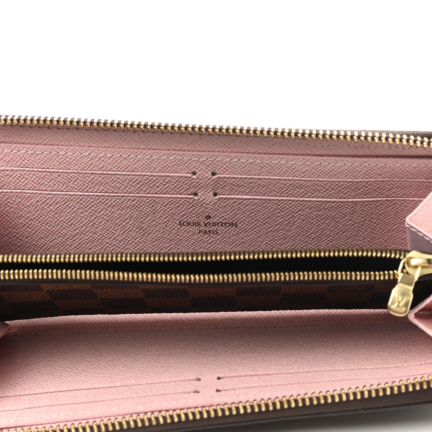 Louis Vuitton Damier Ebene Clemence Wallet Rose Ballerine 5 of 8