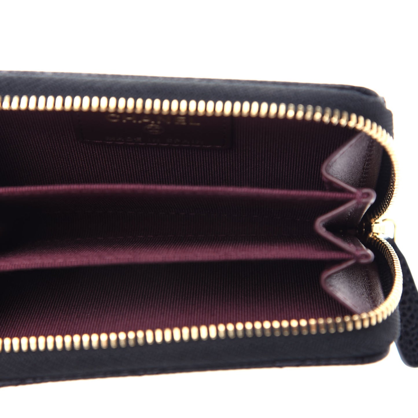 Caviar Quilted Zip Coin Purse Black