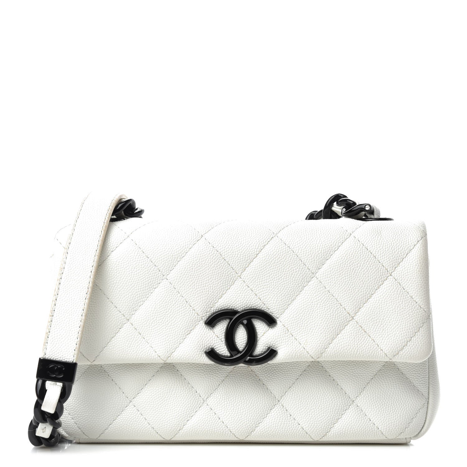 Chanel Caviar Quilted My Everything Small Flap White Black 1 of 10