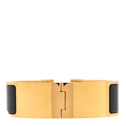 Hermes Enamel Wide Clic Clac H Bracelet GM Black 3 of 5