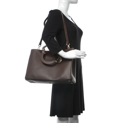 Christian Dior Smooth Calfskin Large Diorissimo Tote Brown 2 of 16