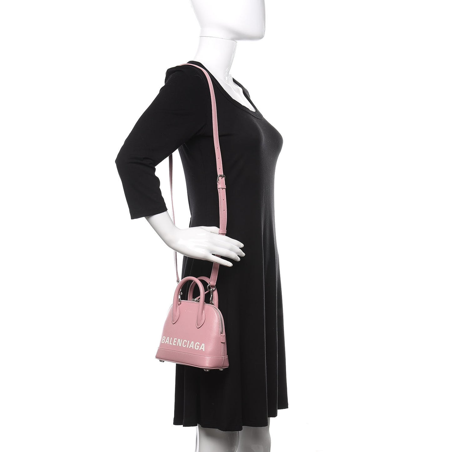 Grained Calfskin XXS Ville Top Handle Bag Pink White