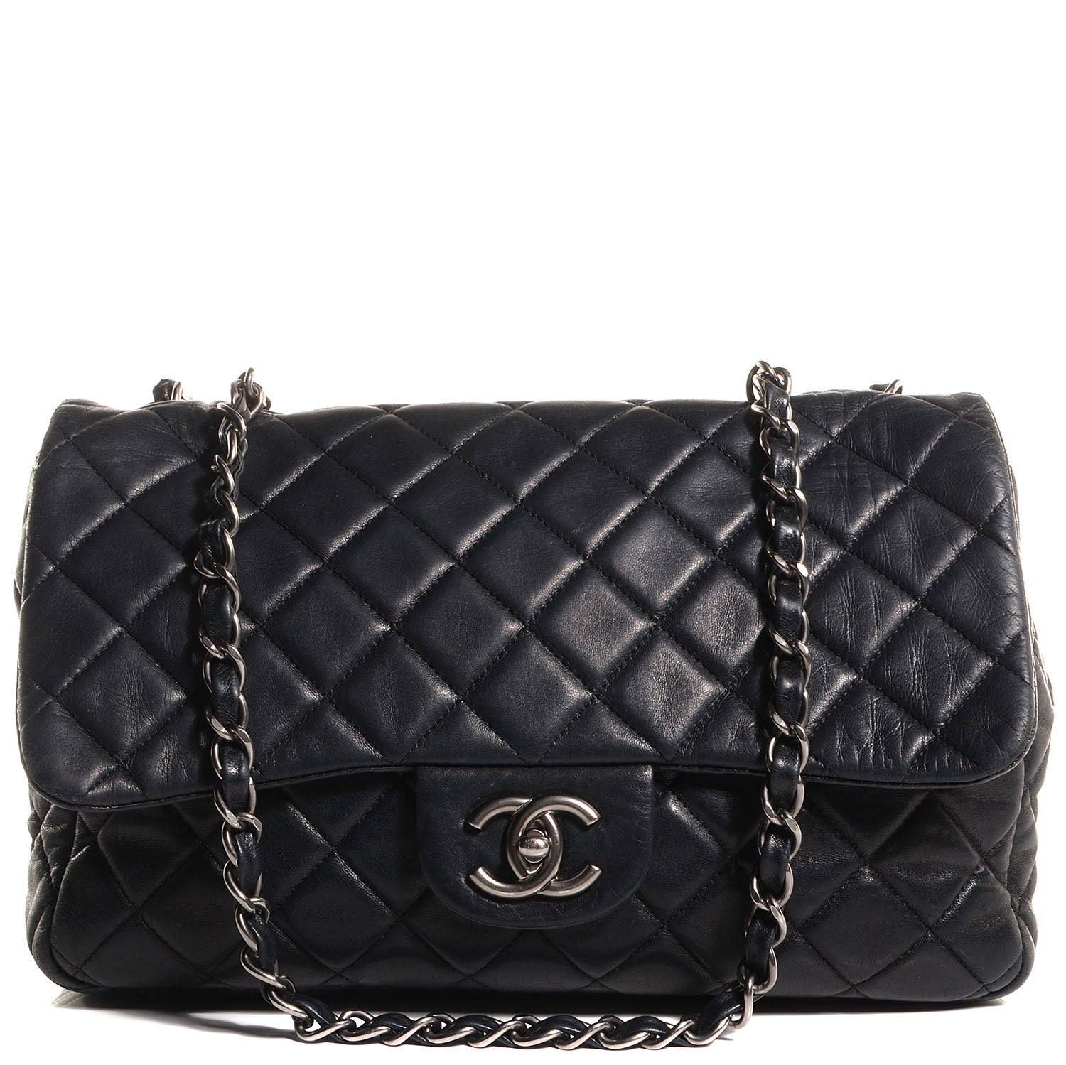 Chanel Lambskin Quilted Jumbo Single Flap Black 1 of 8