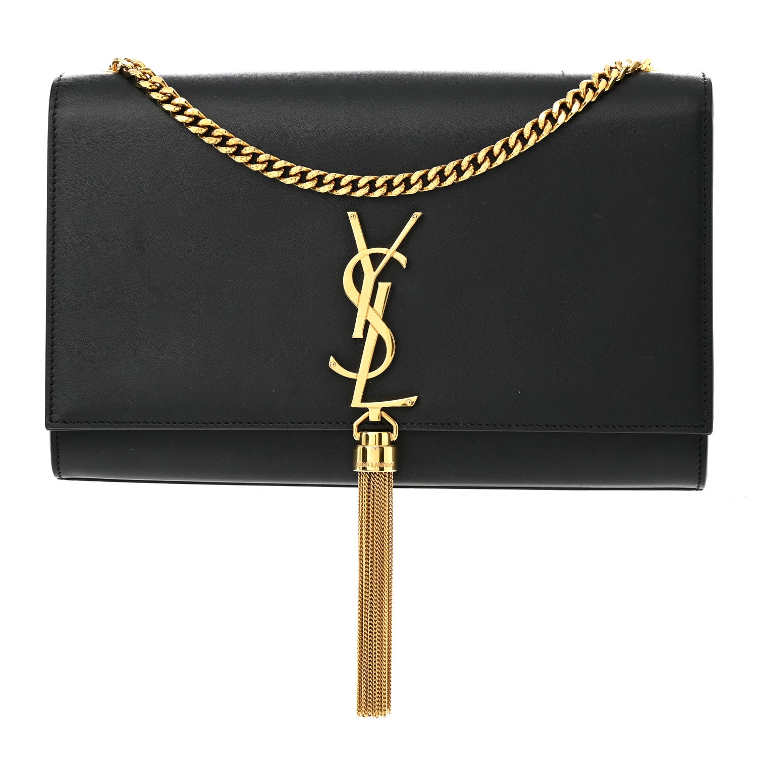 Saint Laurent Smooth Calfskin Medium Classic Monogram Kate Tassel Satchel Black 1 of 12