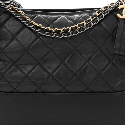 Chanel Aged Calfskin Quilted Medium Gabrielle Hobo Black 8 of 12