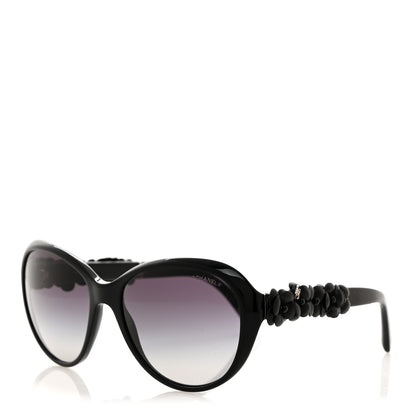 Chanel Acetate Lambskin Camellia CC Sunglasses 5316-Q Black 1 of 8