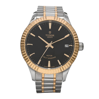 TUDOR Stainless Steel 18K Yellow Gold 34mm Style Automatic Watch Black M12313 1 of 5