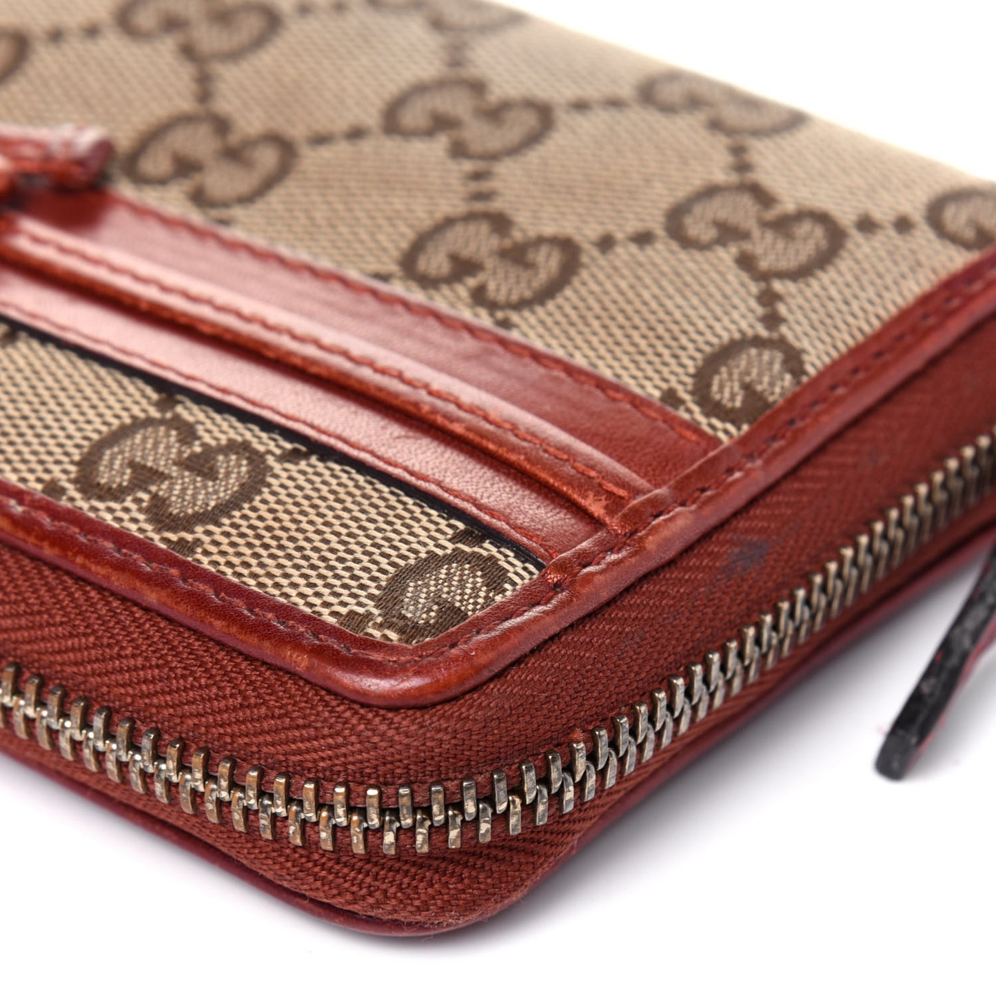 Monogram Bow Zip Around Wallet Brown
