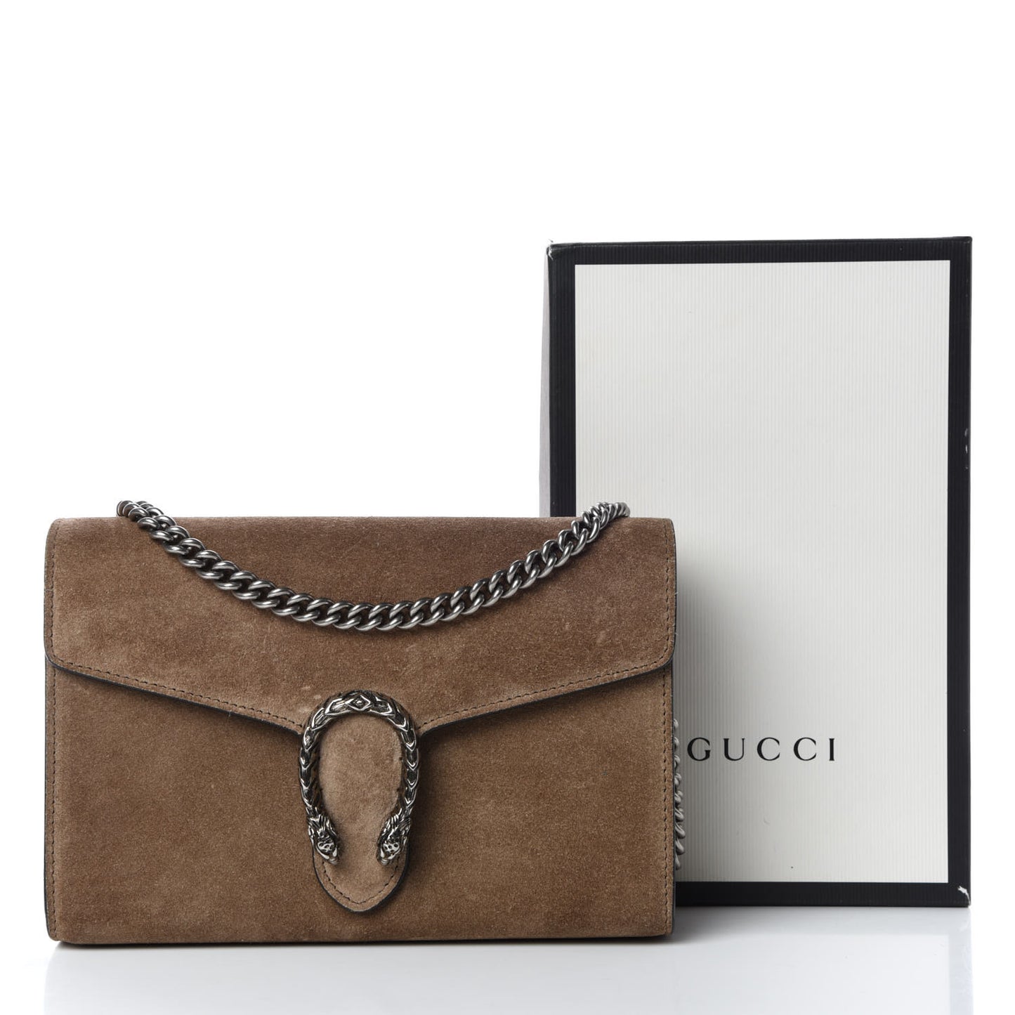 Suede Mini Dionysus Chain Wallet Taupe