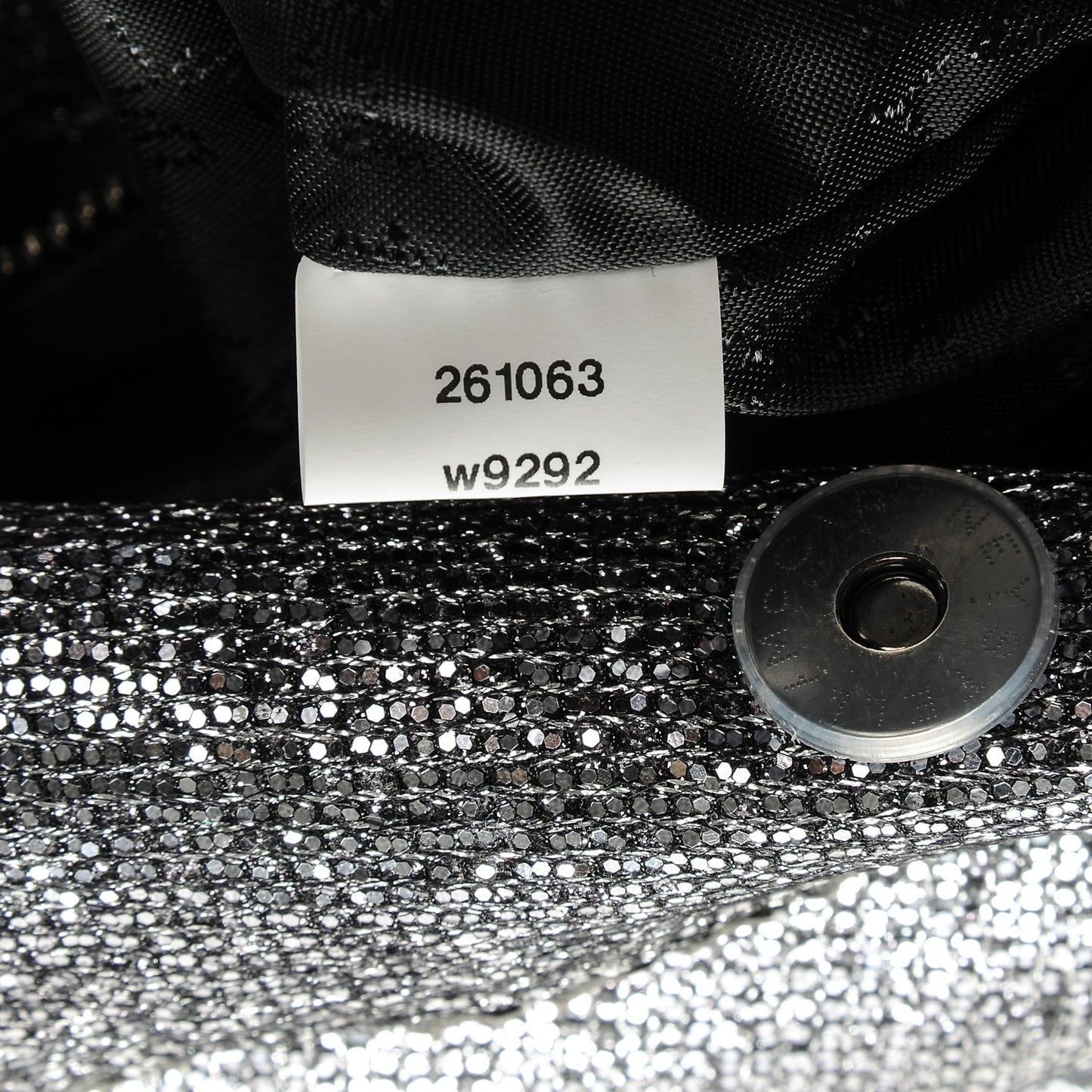 Metallic Glitter Small Falabella Tote Silver