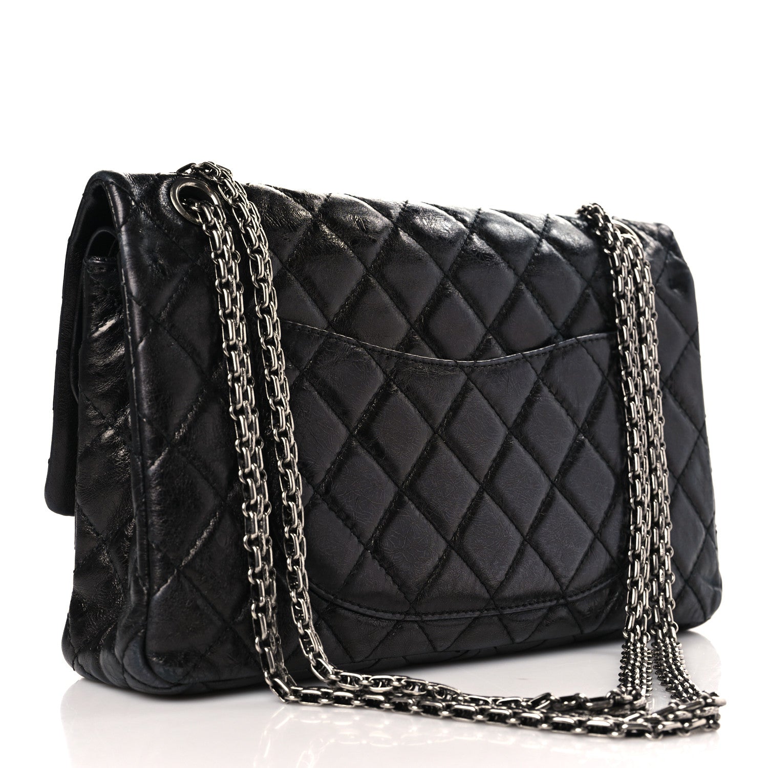 Chanel Metallic Aged Calfskin Quilted 2.55 Reissue 226 Flap Black 3 of 9