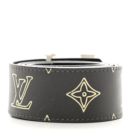 Louis Vuitton Monogram 40mm LV Shape Belt 100 40 Black White 2 of 6
