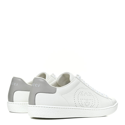 Gucci Calfskin Interlocking G Perforated Womens Ace Sneakers 35.5 White Grey Sky 4 of 8