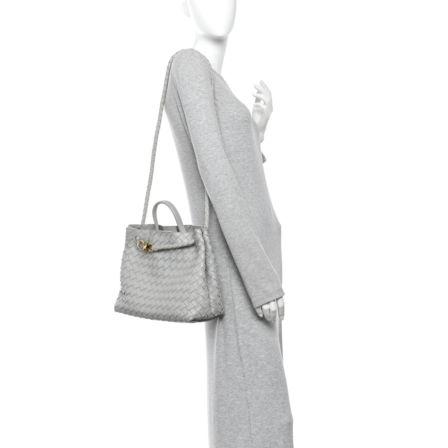Bottega Veneta Nappa Intrecciato Medium Andiamo Shoulder Bag Sterling 2 of 12