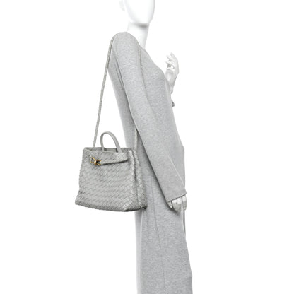 Bottega Veneta Nappa Intrecciato Medium Andiamo Shoulder Bag Sterling 2 of 12