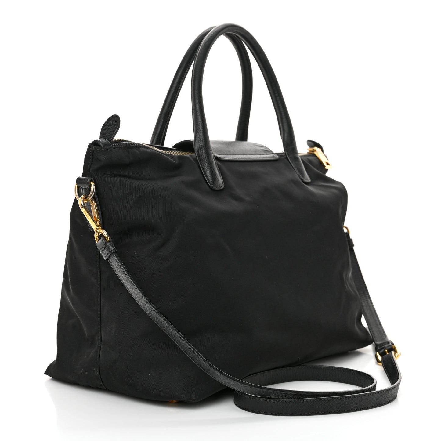 Tessuto Nylon Saffiano Tote Black
