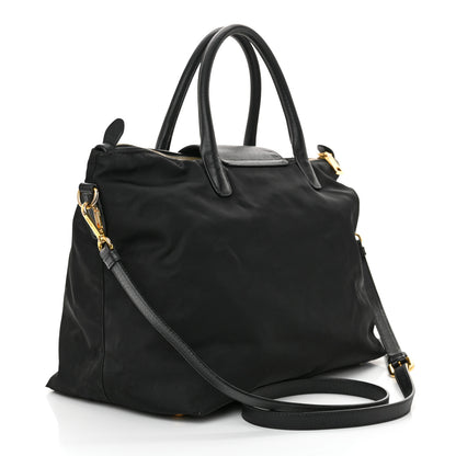 Prada Tessuto Nylon Saffiano Tote Black 2 of 10