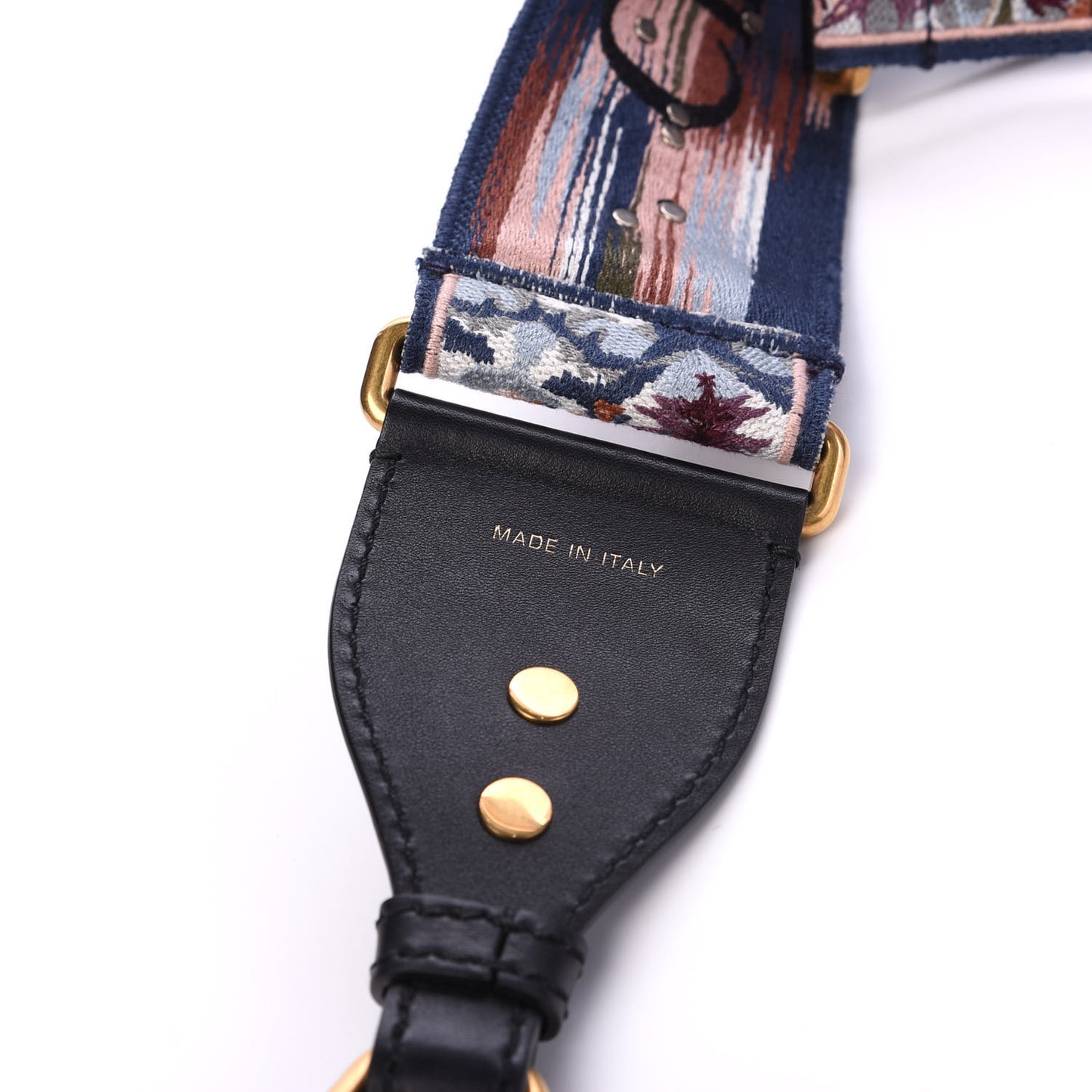 Canvas Embroidered Studded KaleiDiorscopic Shoulder Strap Multicolor