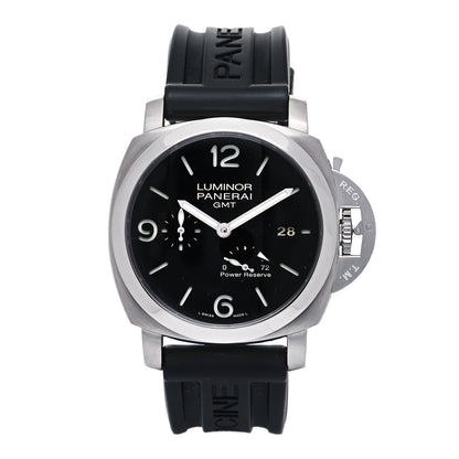 Panerai Stainless Steel Rubber 44mm Luminor 1950 3 Day Power Reserve GMT Automatic Watch Black PAM00321 1 of 4