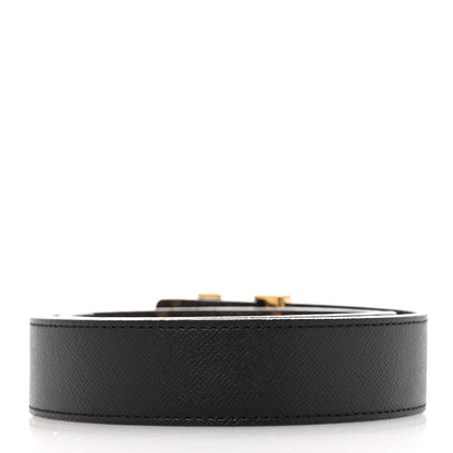 Louis Vuitton Calfskin Monogram 30mm LV Initiales Reversible Belt 85 34 Black 2 of 9