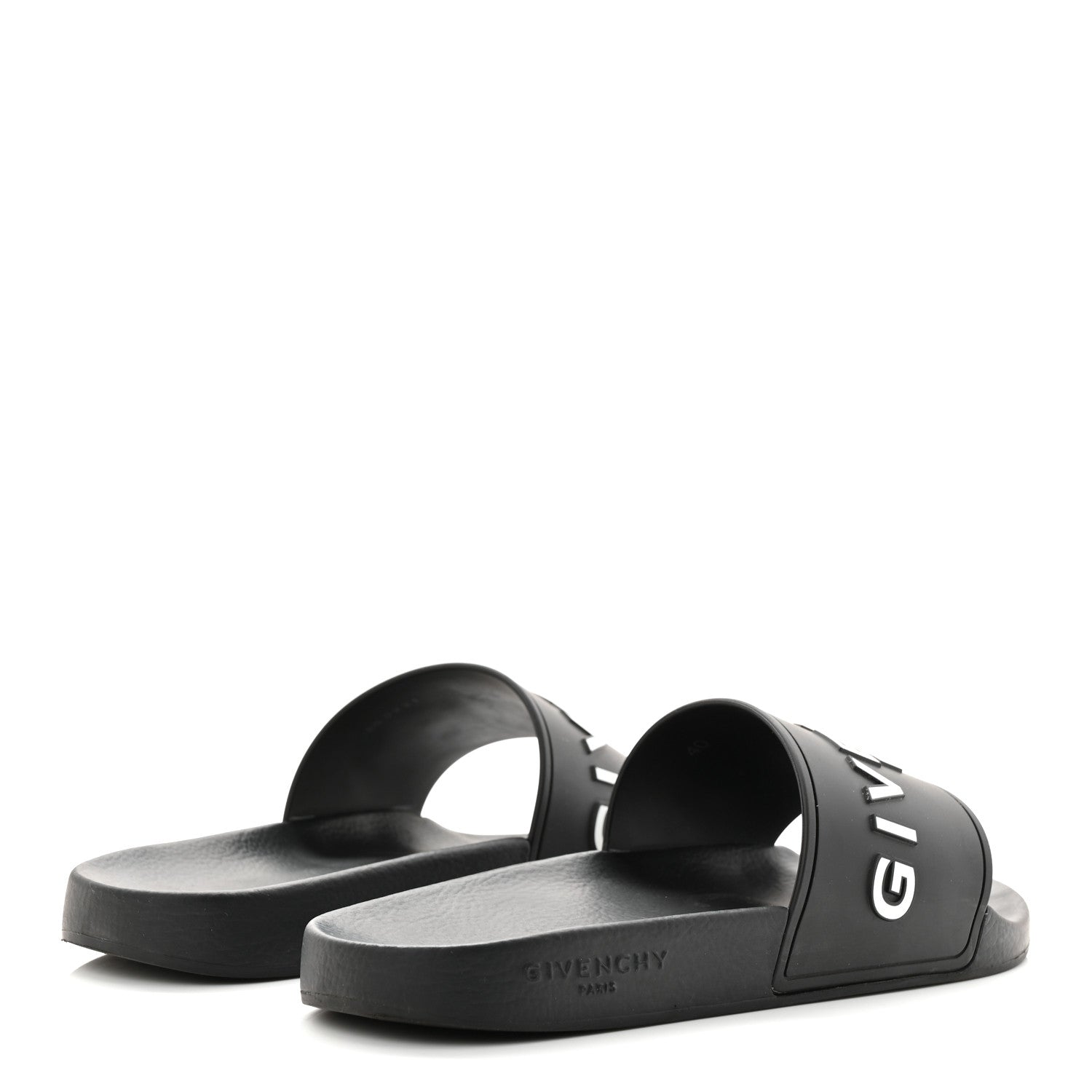 Givenchy Rubber Logo Pool Slide Sandals 40 Black 5 of 10