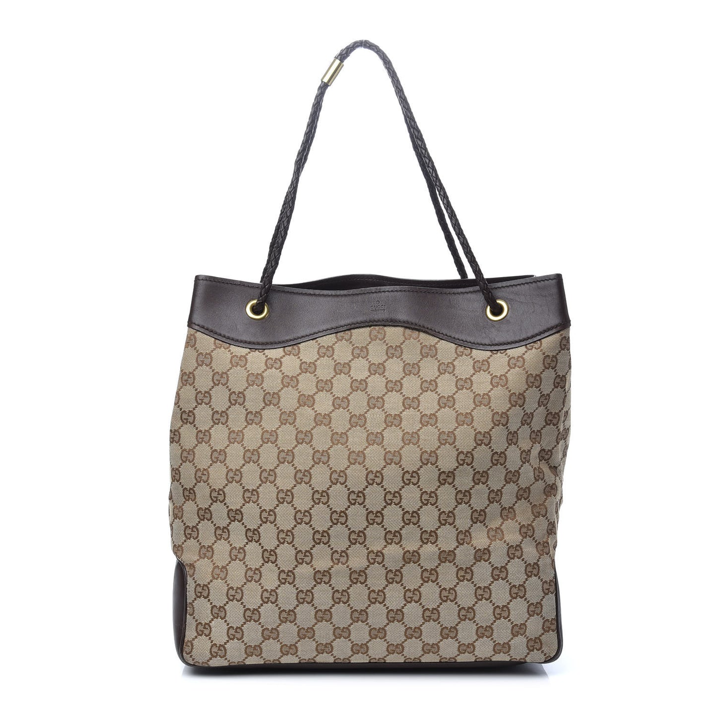 Monogram Braided Tote Dark Brown