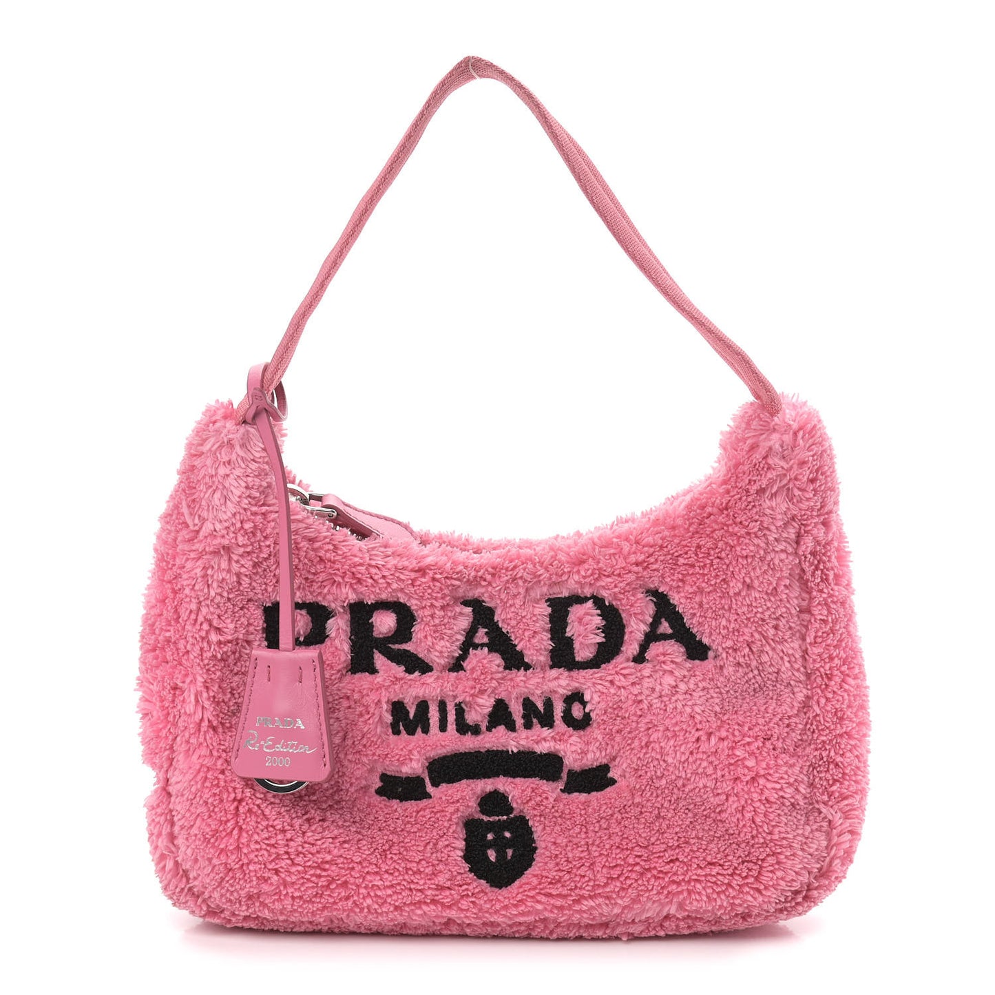 Terry Cloth Mini Re-Edition 2000 Bag Petalo Black