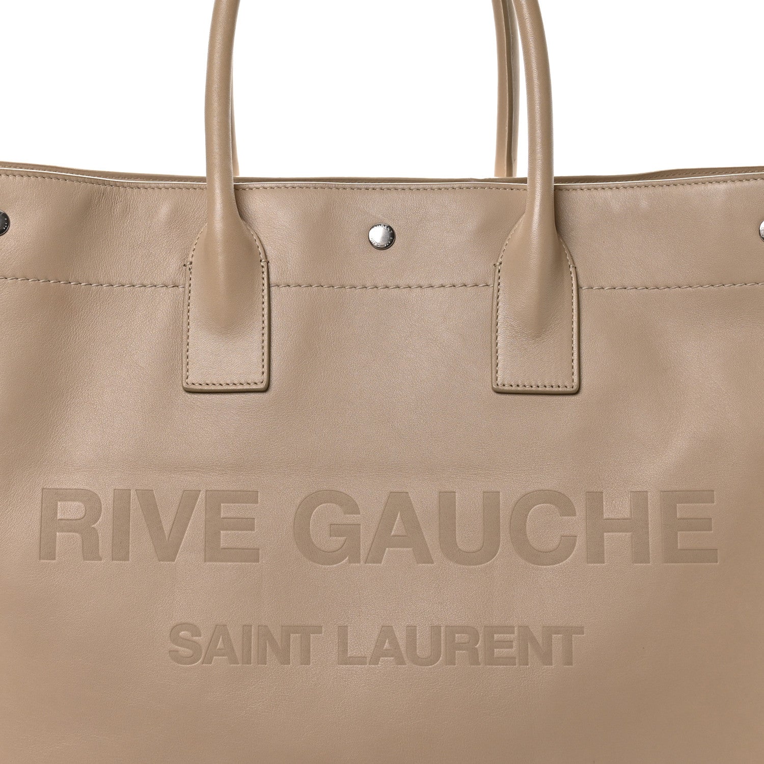 Saint Laurent Vitello Large Rive Gauche Tote Sea Salt 8 of 10