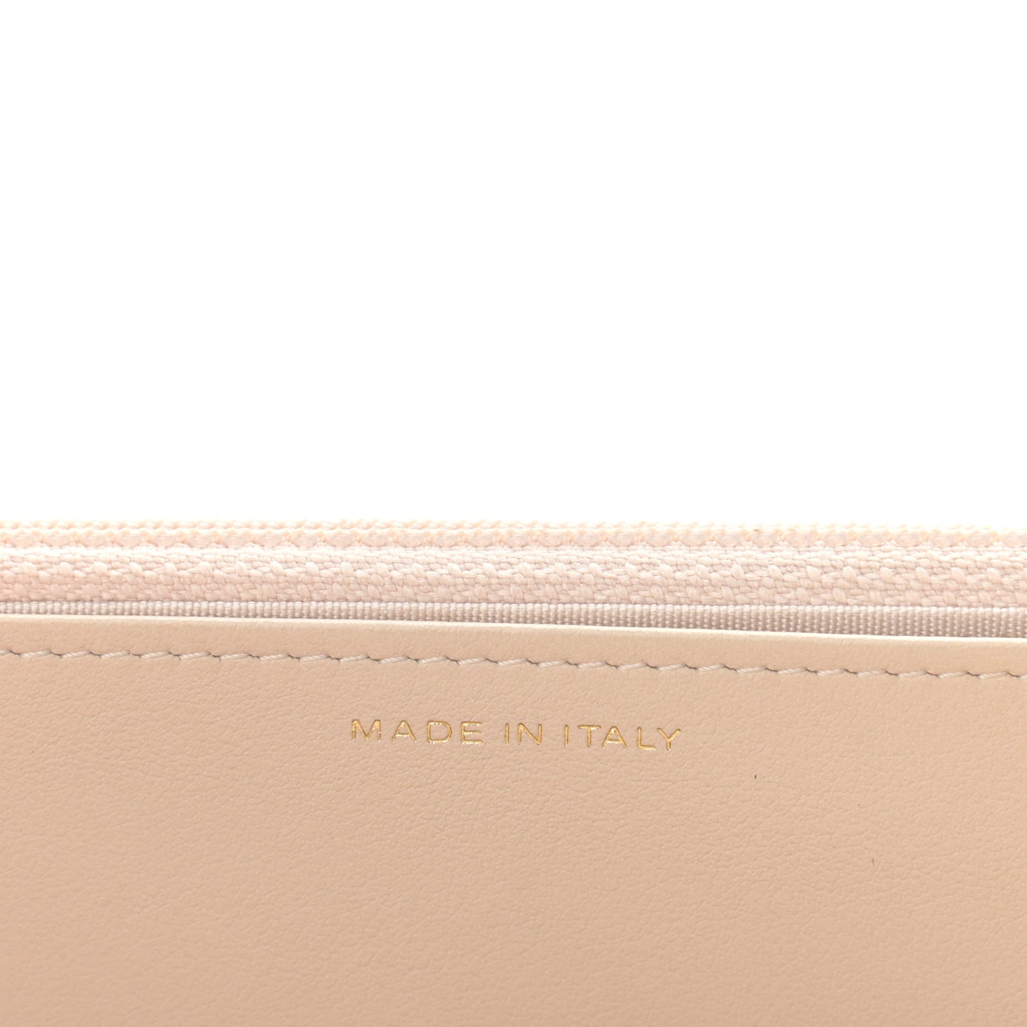 Lambskin Quilted Chain Around Wallet On Chain WOC Beige
