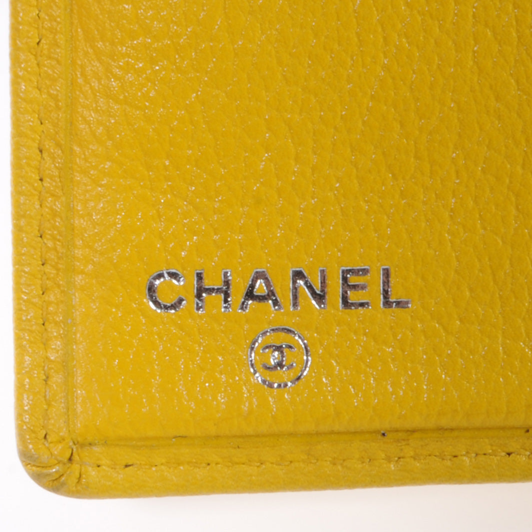 Chanel Leather Camellia Yen Wallet Yellow 5 of 7