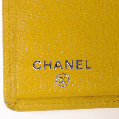 Chanel Leather Camellia Yen Wallet Yellow 5 of 7
