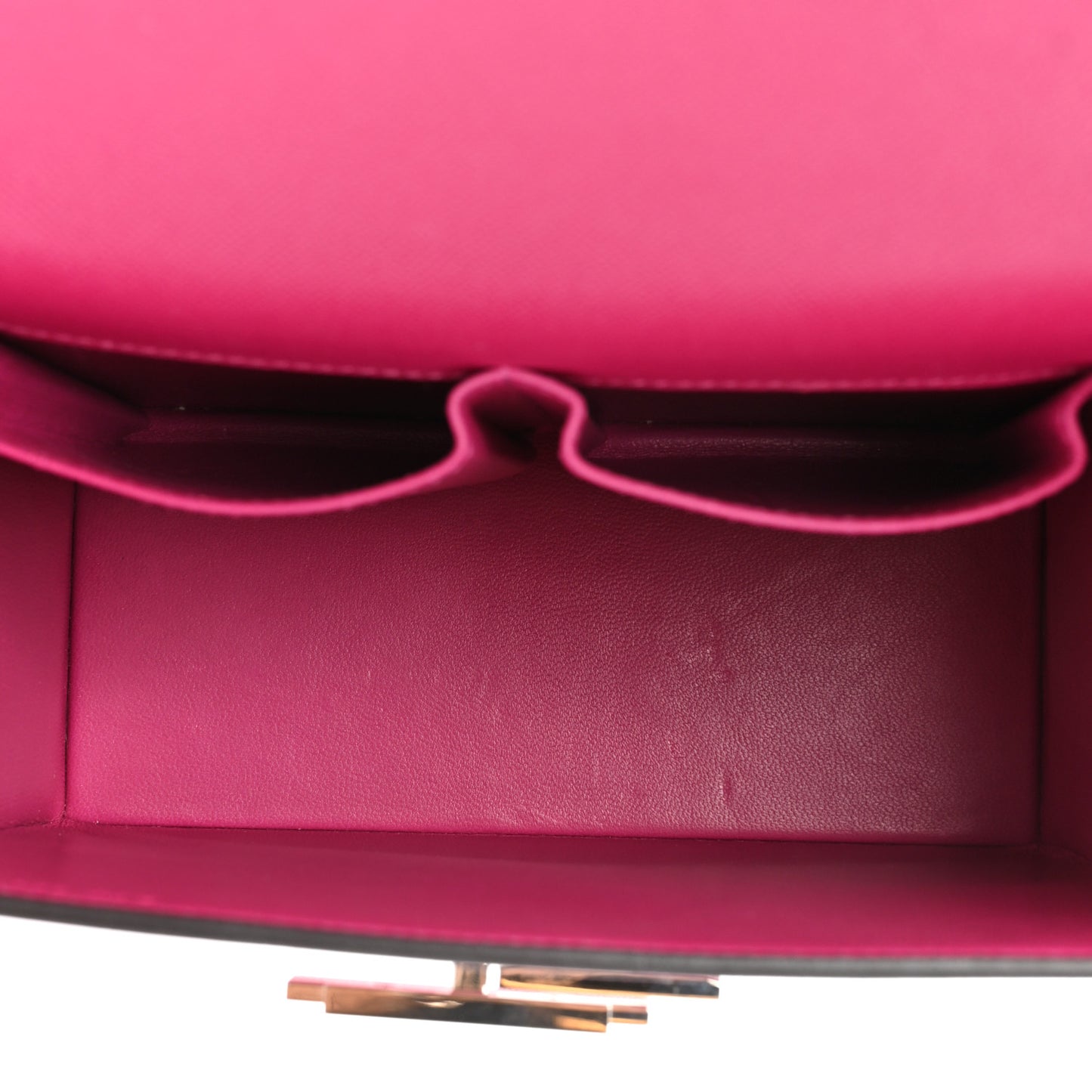 Madame Calfskin Cinhetic Boxy Top Handle Bag Rose Pourpre