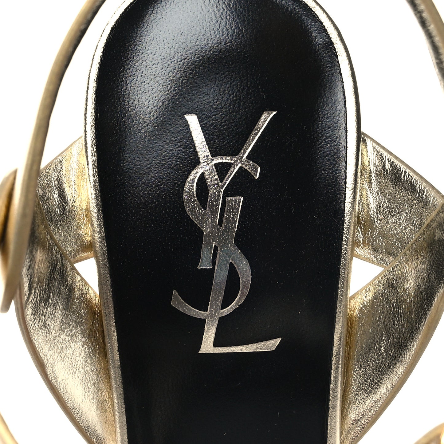 Metallic Nappa Tribute 75 Platform Sandals 38 Platino