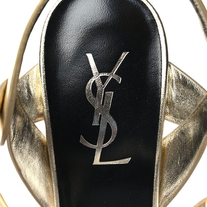 Saint Laurent Metallic Nappa Tribute 75 Platform Sandals 38 Platino 8 of 9