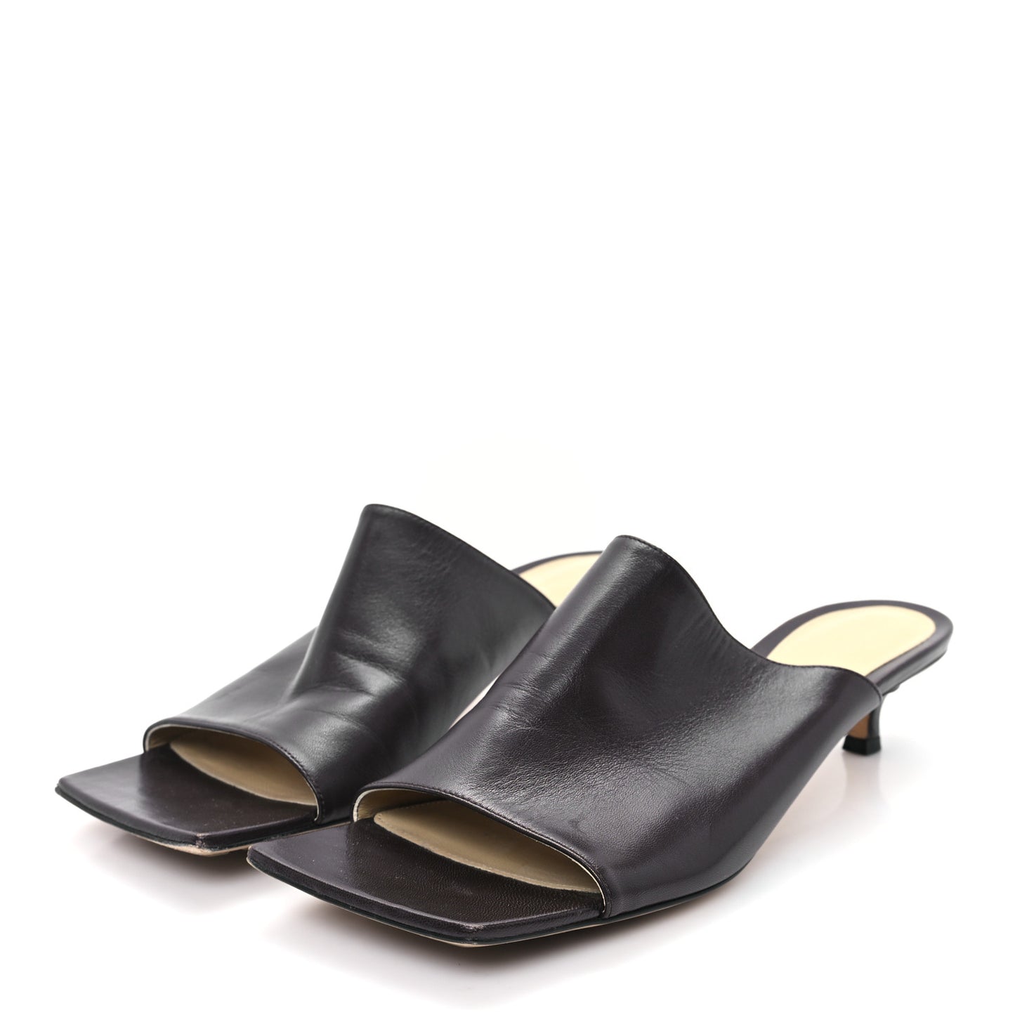 Lambskin Stretch Mule 40mm Sandals  39.5 Brown