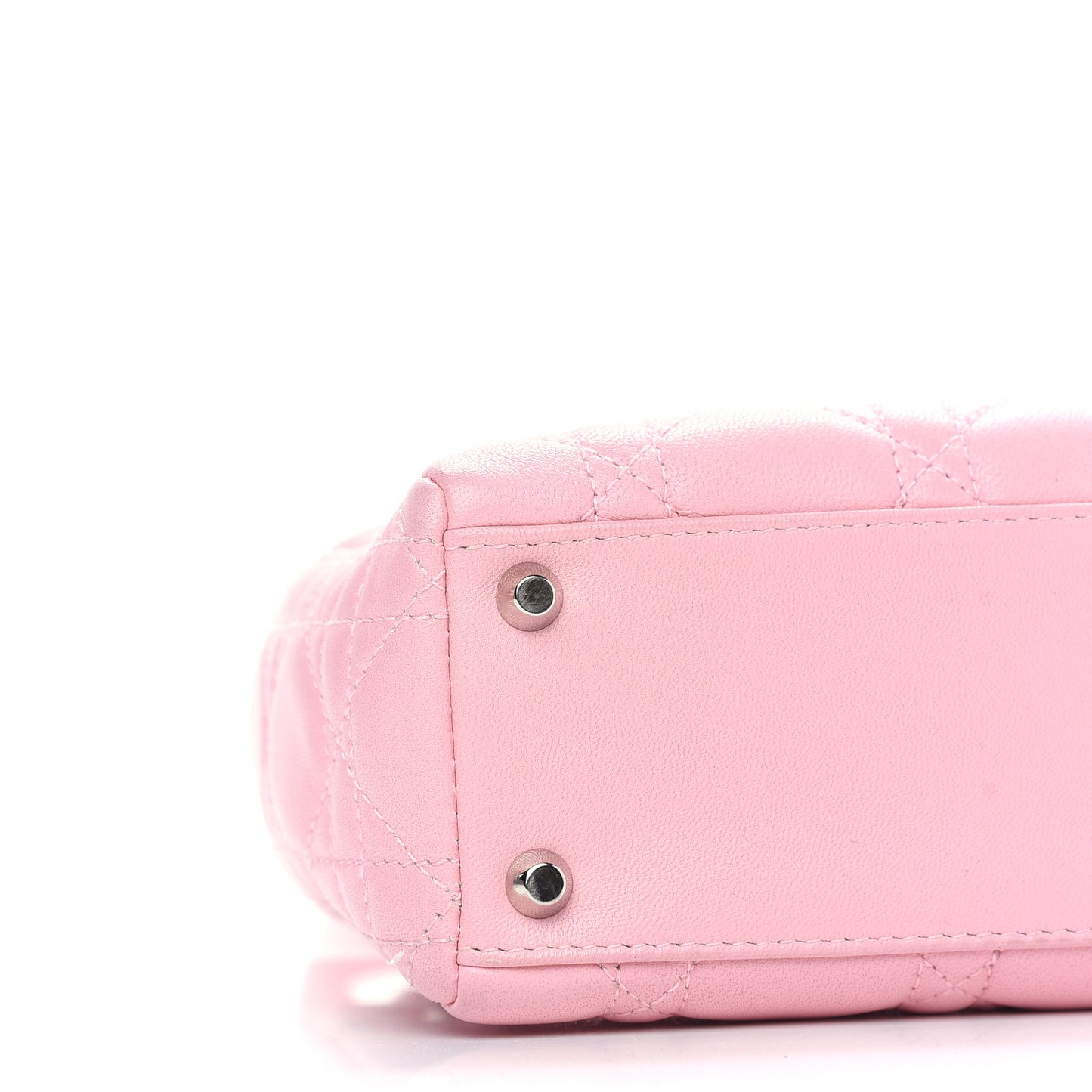 Lambskin Cannage Mini Lady Dior Rose Clair
