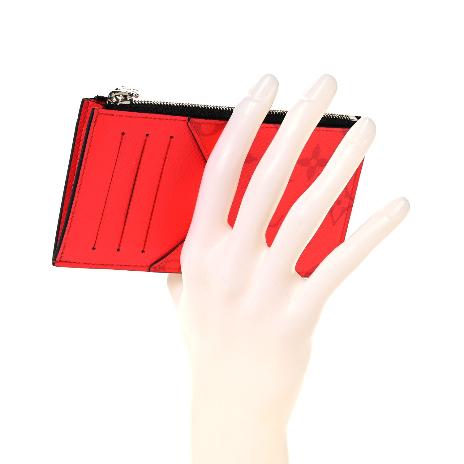 Louis Vuitton Taigarama Coin Card Holder Fire Red 2 of 8