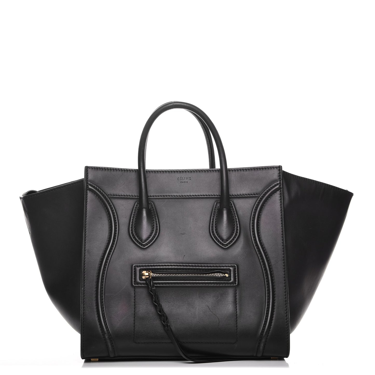 Smooth Calfskin Medium Phantom Luggage Black