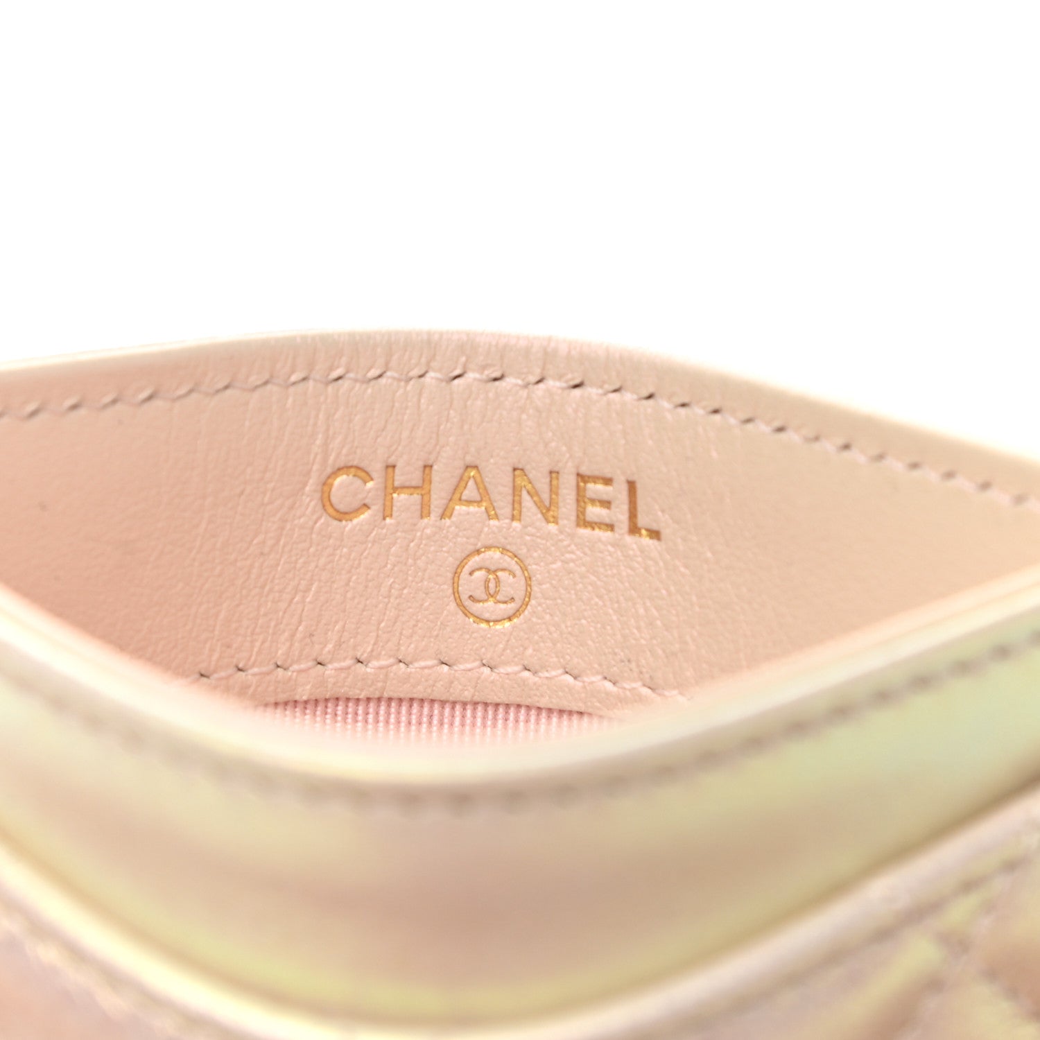 Chanel Iridescent Lambskin Quilted Card Holder Ivory 6 of 8