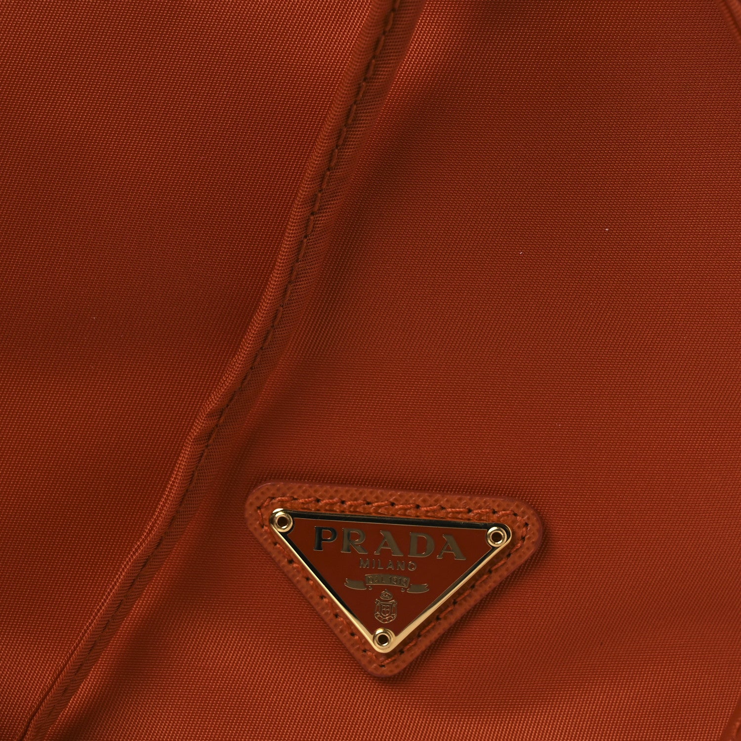 Prada Saffiano Tessuto Nylon Bucket Wristlet Papaya 9 of 11