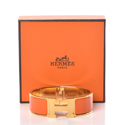 Hermes Enamel Wide Clic Clac H Bracelet GM Orange 5 of 5