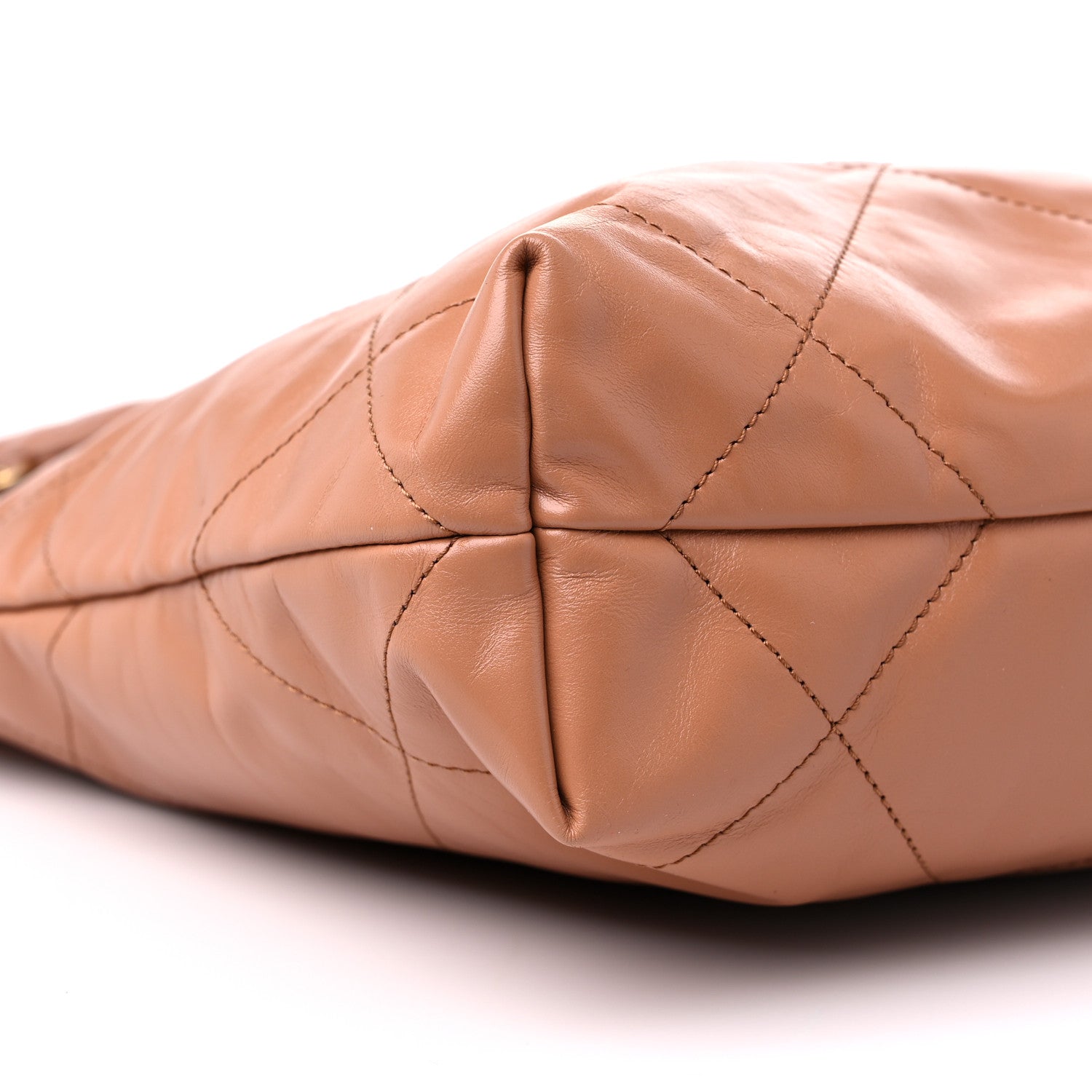 Chanel Shiny Calfskin Quilted Small Chanel 22 Camel 9 of 10
