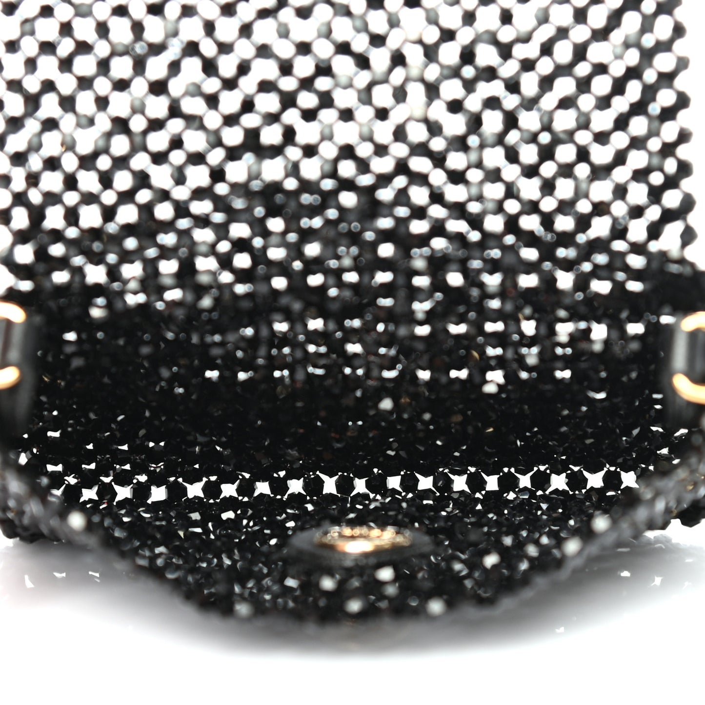 Crystal Vitello King Beaded Mini Pico Baguette Charm Black