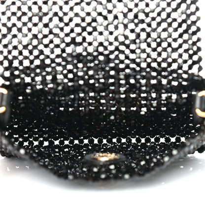 Fendi Crystal Vitello King Beaded Mini Pico Baguette Charm Black 4 of 6