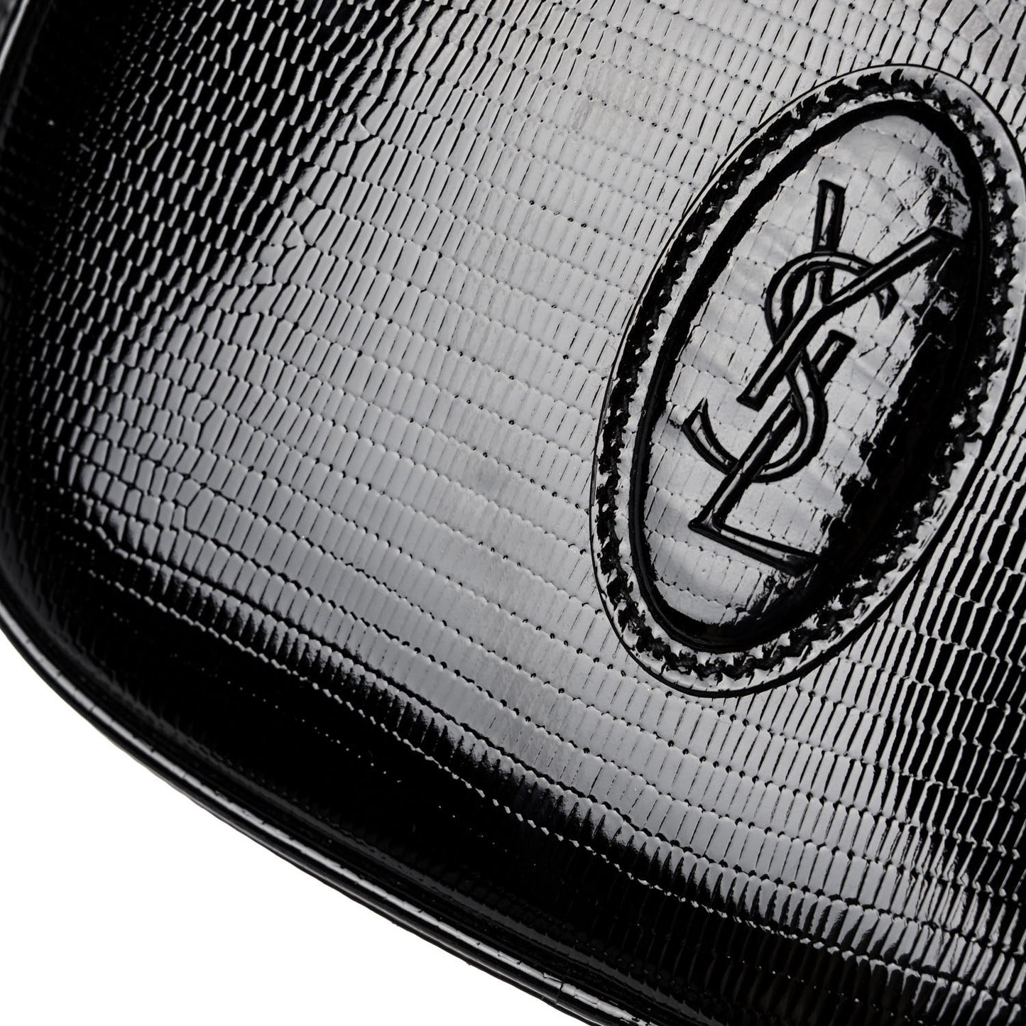 Calfskin Lizard Embossed Le 61 Camera Bag Black