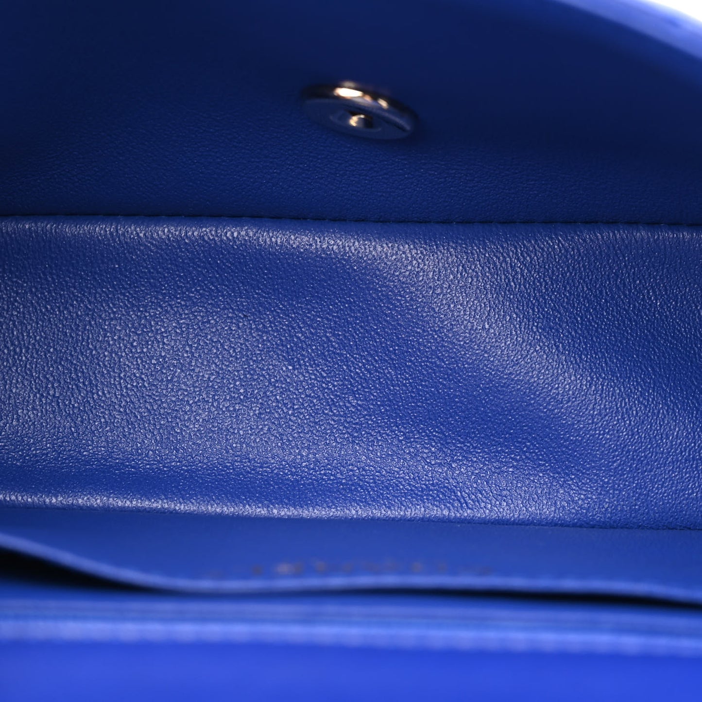 Lambskin Chevron Quilted Mini Rectangular Flap Blue