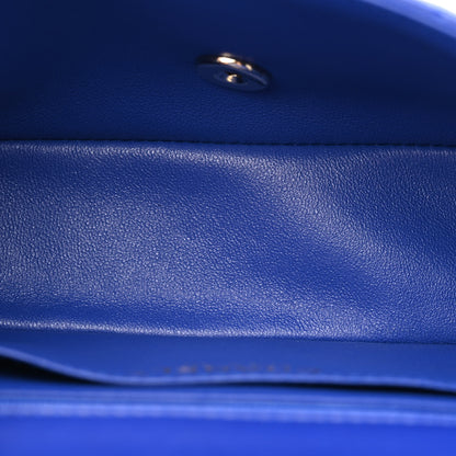 Chanel Lambskin Chevron Quilted Mini Rectangular Flap Blue 5 of 11