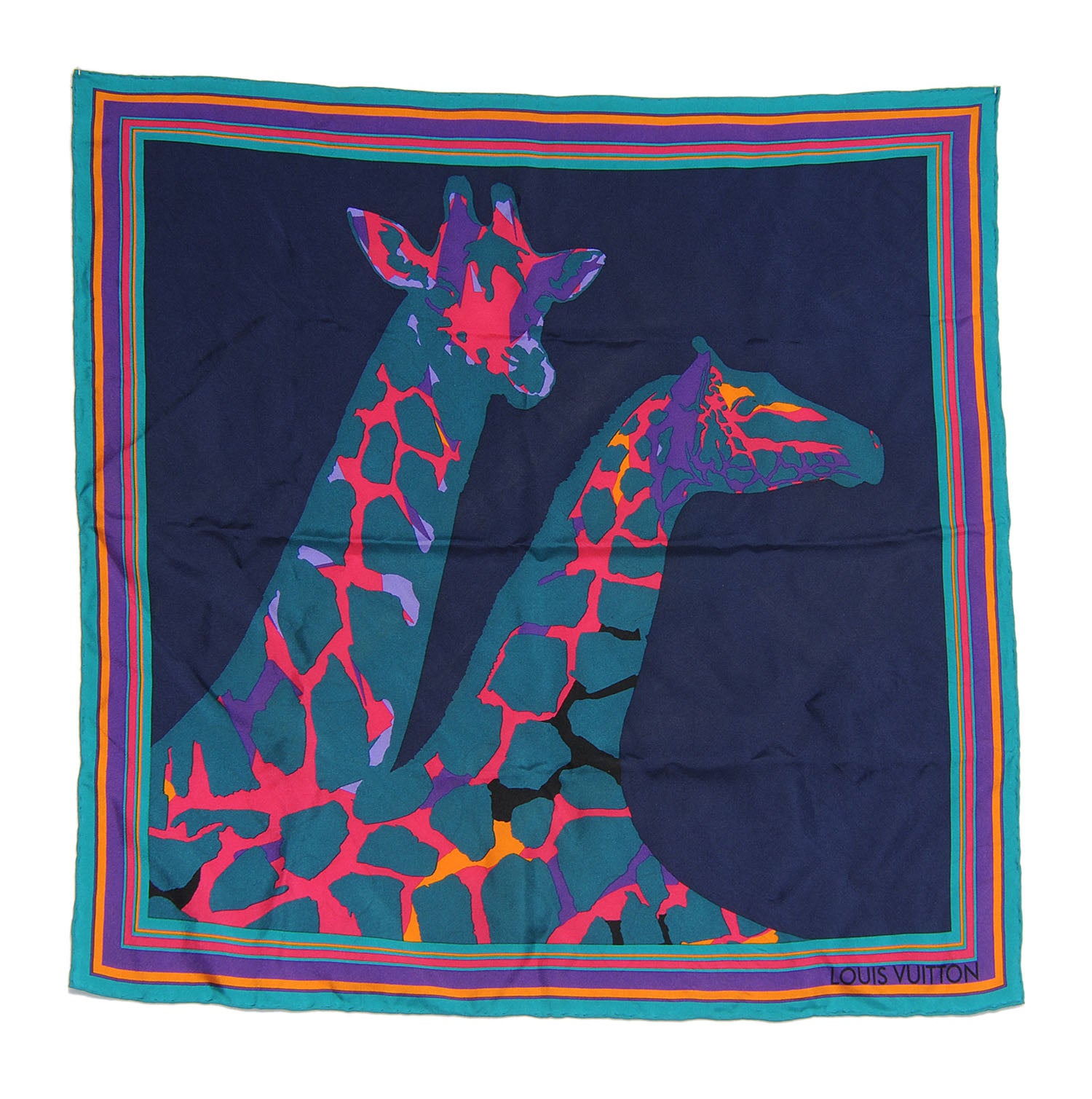 Louis Vuitton Silk Leopard Giraffe Pompons Scarf 2 of 3